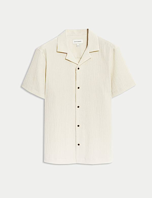 Relaxed Fit Crinkle Seersucker Shirt - LU