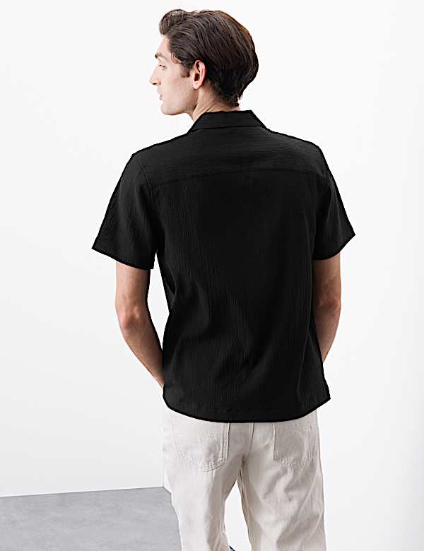 Relaxed Fit Easy Iron Seersucker Shirt