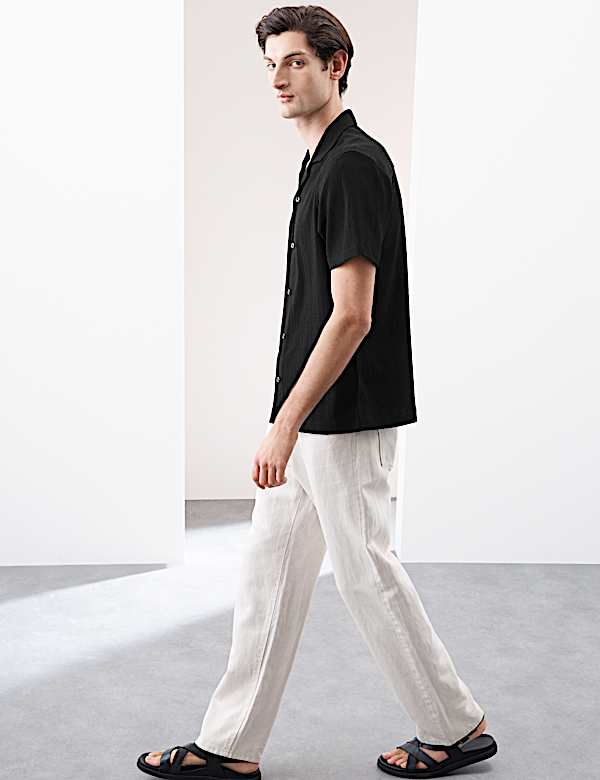Relaxed Fit Easy Iron Seersucker Shirt