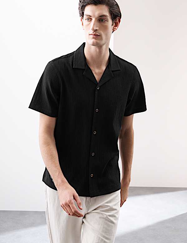 Relaxed Fit Easy Iron Seersucker Shirt