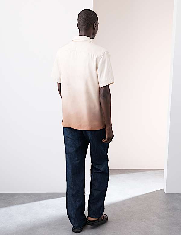 Scenic Print Cuban Collar Shirt