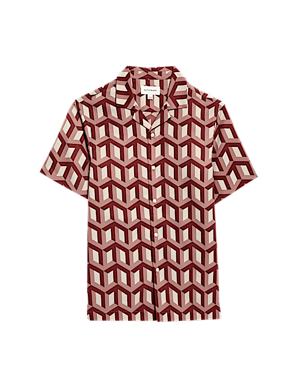 Regular Fit Short Sleeve Geometric Print Shirt