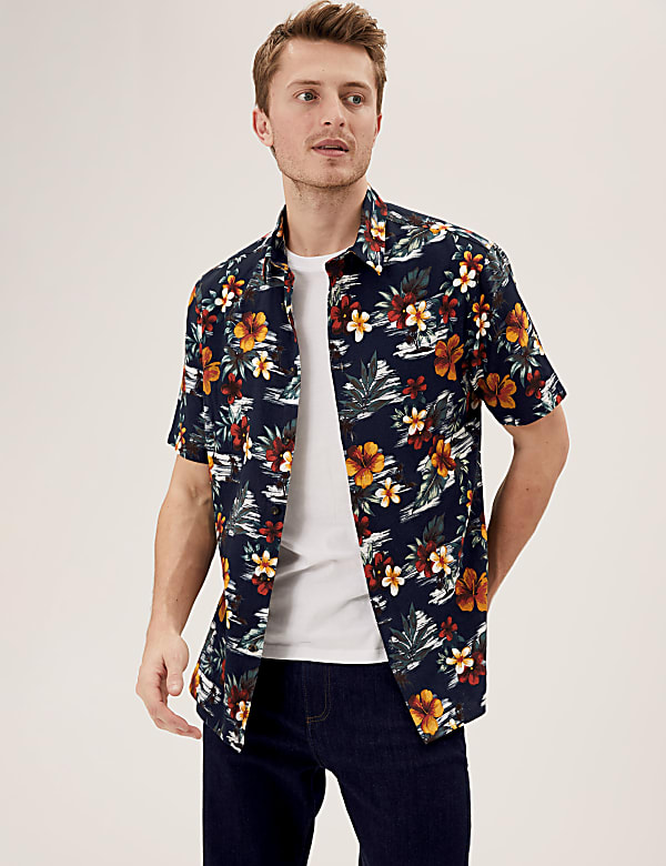 Linen Rich Hawaiian Shirt