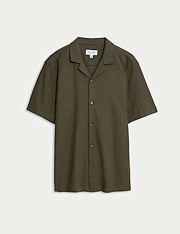 Pure Cotton Textured Jersey Oxford Shirt - BG