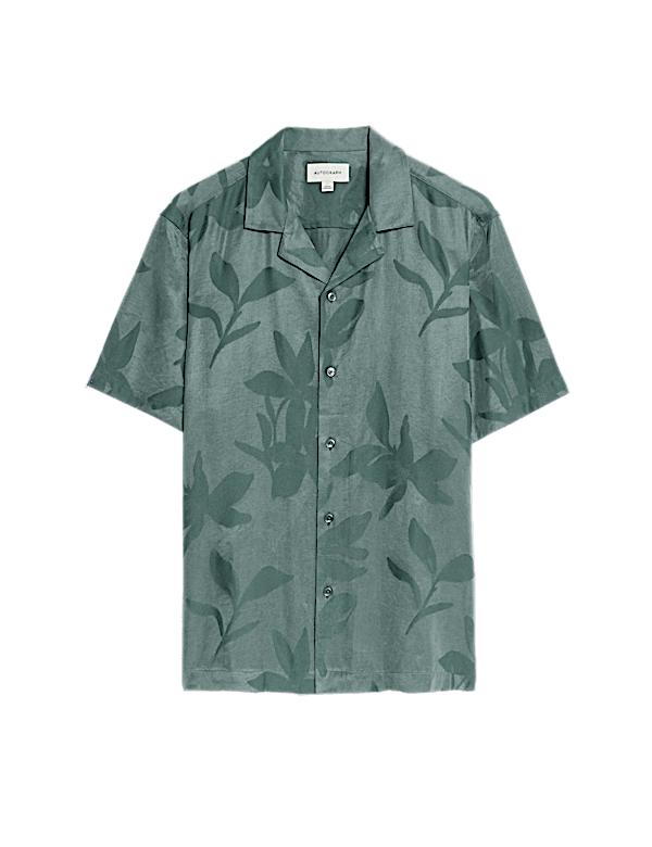 Regular Fit Short Sleeve Cuban Collar Shirt