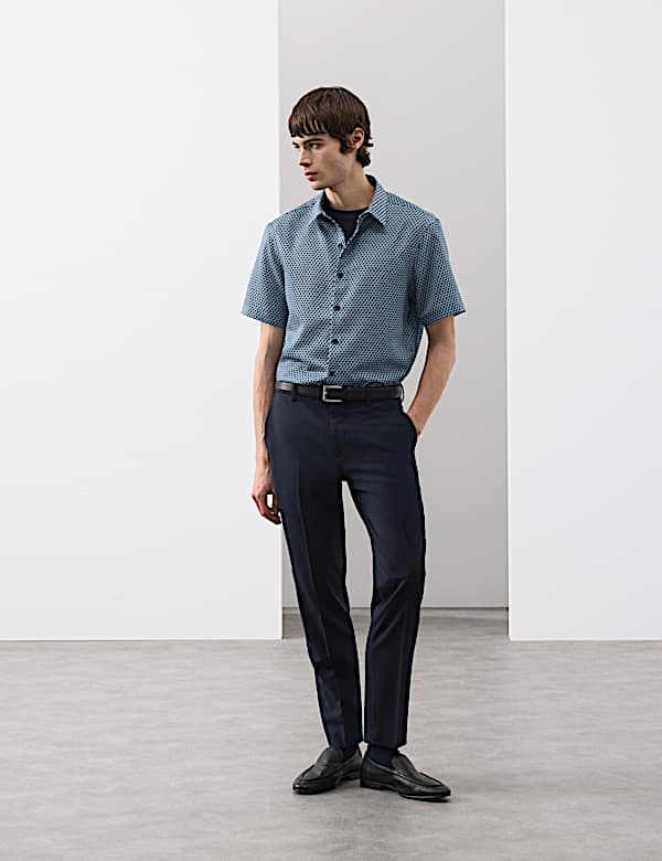 Geometric Print Short Sleeve Shirt - AL