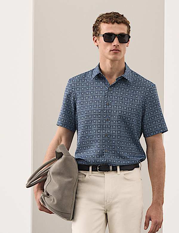 Geometric Print Short Sleeve Shirt