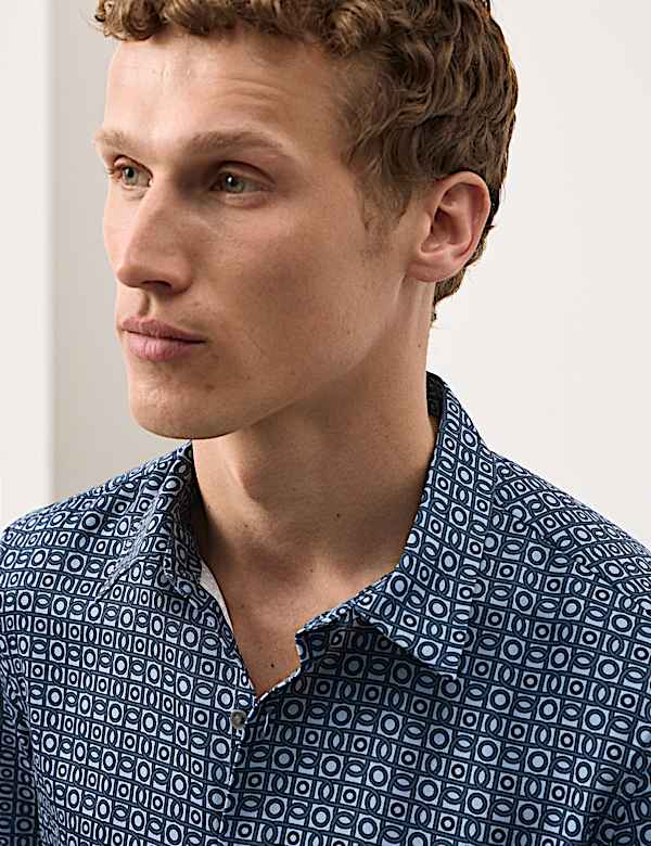 Geometric Print Short Sleeve Shirt