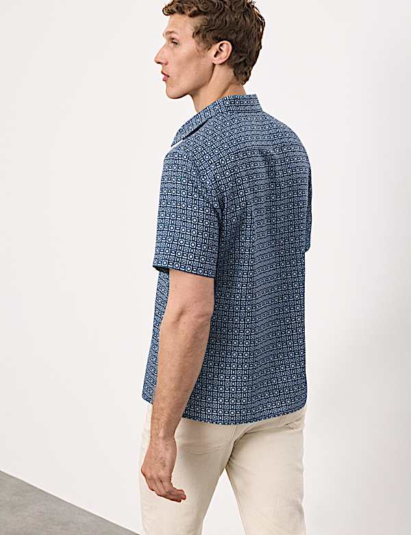 Geometric Print Short Sleeve Shirt