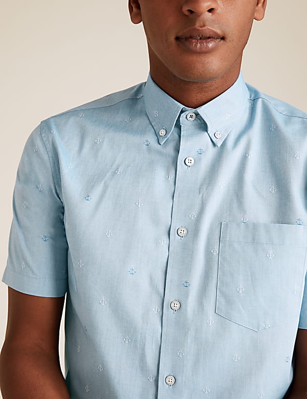 Pure Cotton Anchor Print Shirt
