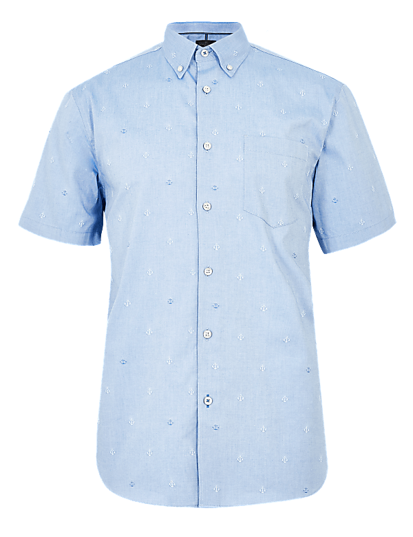 Pure Cotton Anchor Print Shirt
