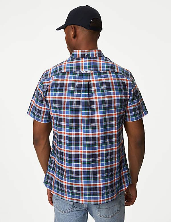 Easy Iron Pure Cotton Check Oxford Shirt - CA