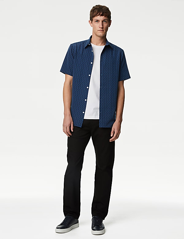 Easy Iron Geometric Print Shirt