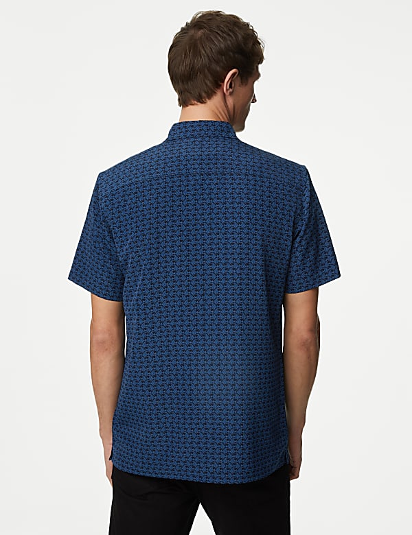 Easy Iron Geometric Print Shirt