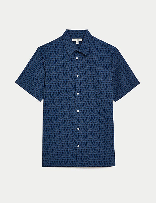 Easy Iron Geometric Print Shirt - CY