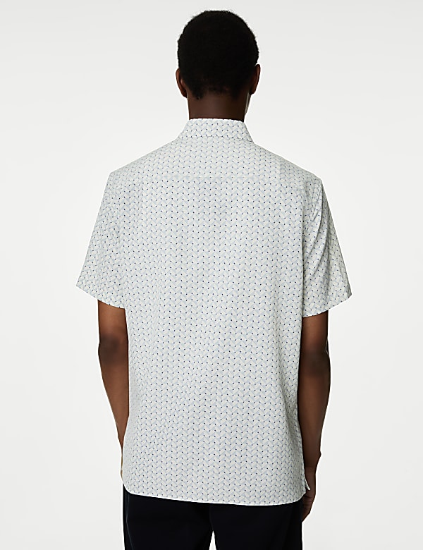 Easy Iron Geometric Print Shirt
