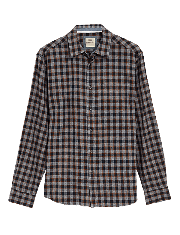 Brushed Cotton Checked Shirt