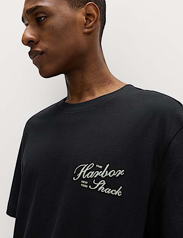 Pure Cotton Harbor Shack Graphic T-Shirt - KG