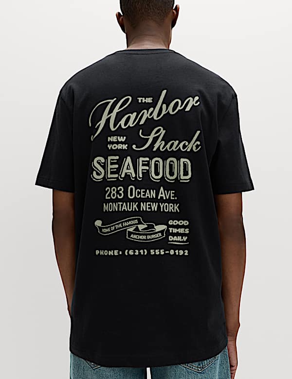 Pure Cotton Harbor Shack Graphic T-Shirt - KG