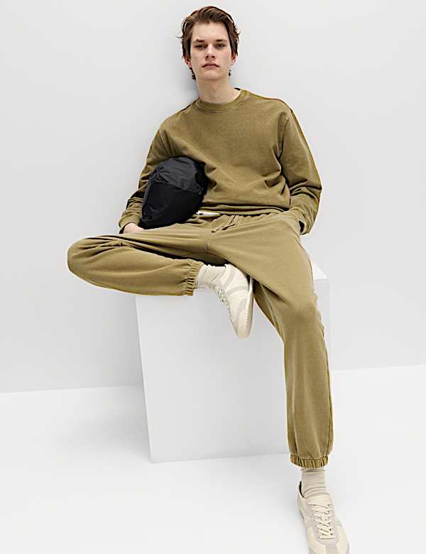 Pantalon de jogging 100 % coton teint en pi&egrave;ce - FR