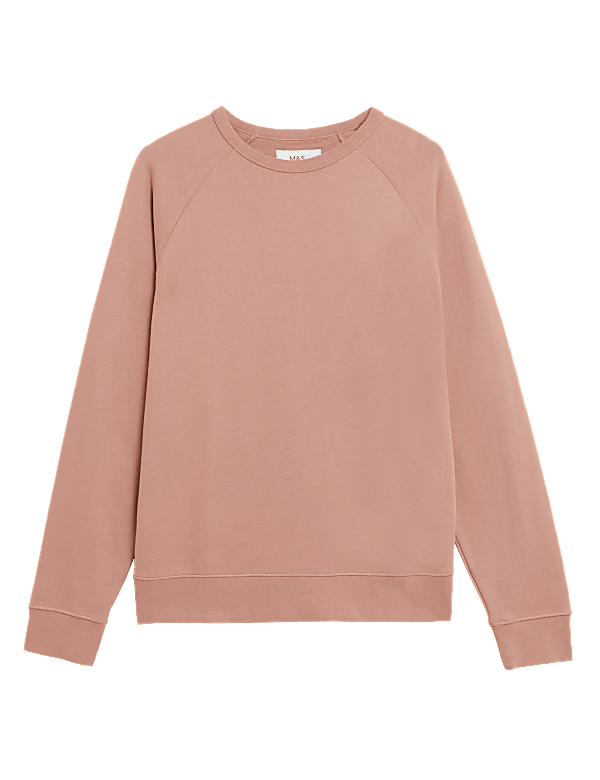 Pure Cotton Raglan Crew Neck Sweatshirt