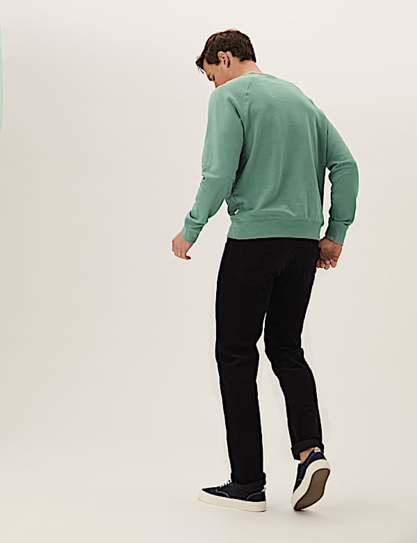 Pure Cotton Raglan Crew Neck Sweatshirt