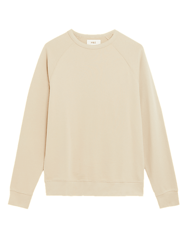 Pure Cotton Raglan Crew Neck Sweatshirt