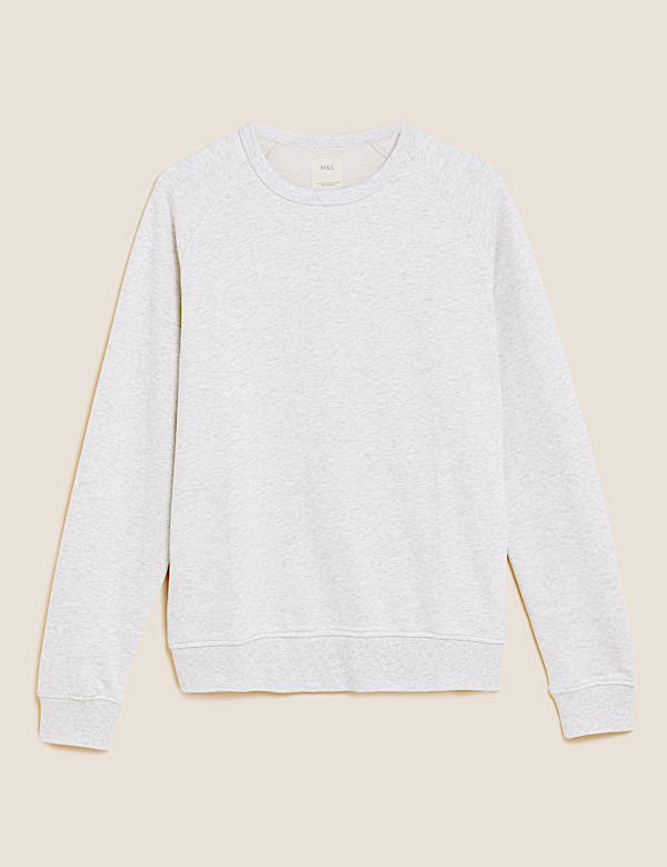 Pure Cotton Raglan Crew Neck Sweatshirt