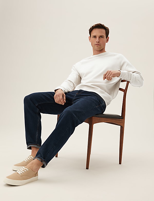 Pure Cotton Raglan Crew Neck Sweatshirt
