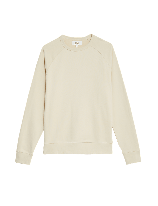 Pure Cotton Raglan Crew Neck Sweatshirt
