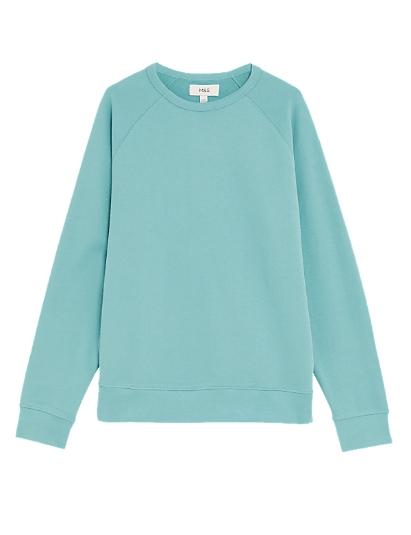 Pure Cotton Raglan Crew Neck Sweatshirt