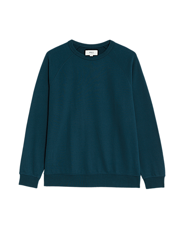 Pure Cotton Raglan Crew Neck Sweatshirt