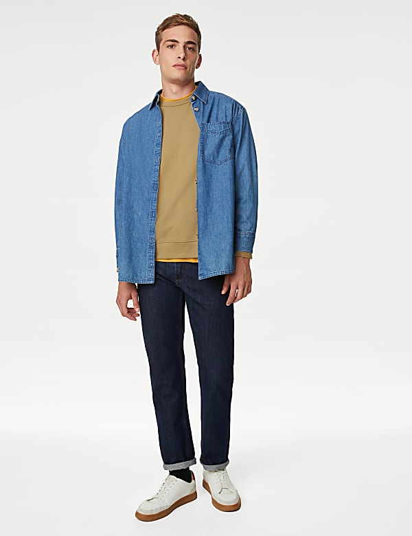 Pure Cotton Raglan Crew Neck Sweatshirt