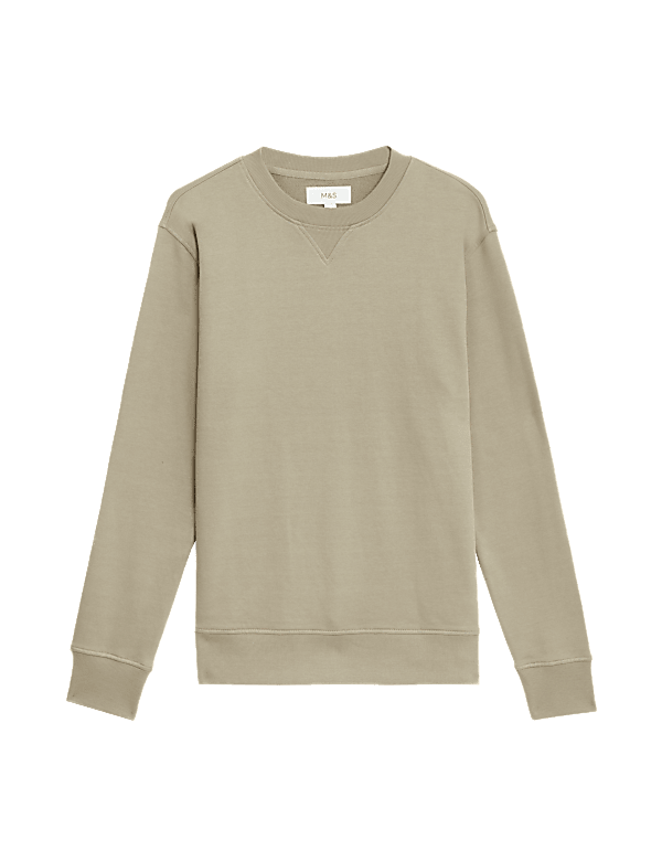 Pure Cotton Crew Neck Sweatshirt