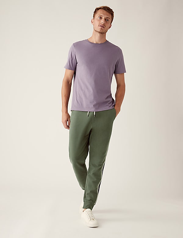 Buy Side Stripe Pure Cotton Joggers at Marks Spencer