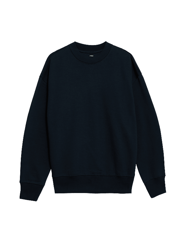 Oversized Cotton Rich Crew Neck Sweatshirt