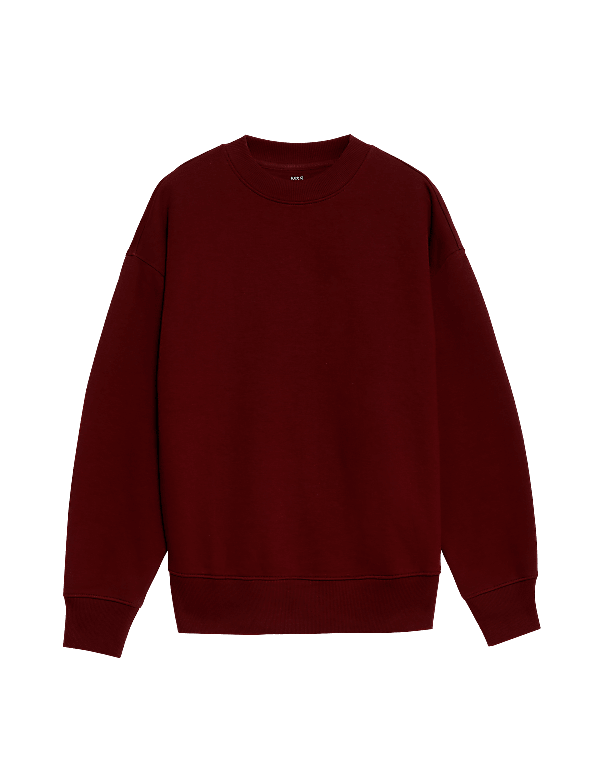 Oversized Cotton Rich Crew Neck Sweatshirt