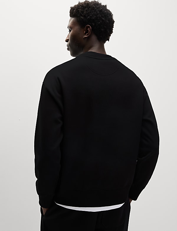 Oversized Cotton Rich Crew Neck Sweatshirt - NZ
