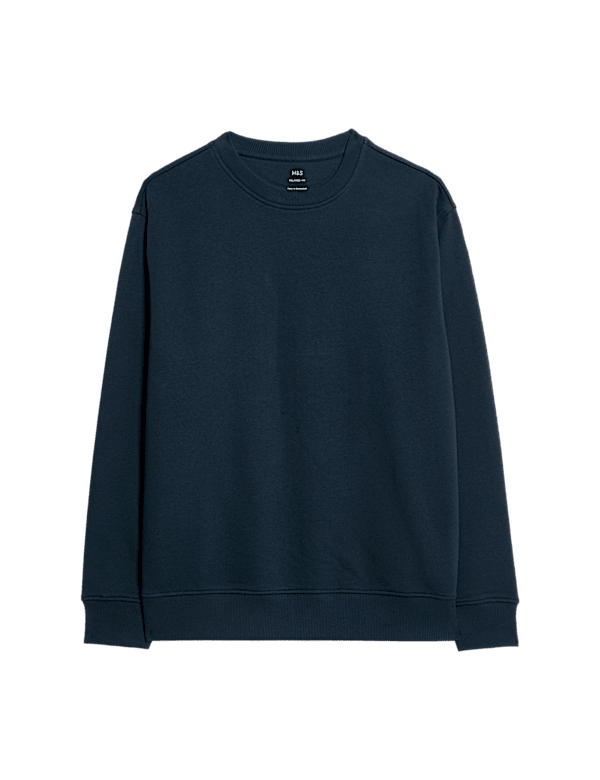 Cotton Rich Relaxed Fit Crew Neck Sweatshirt