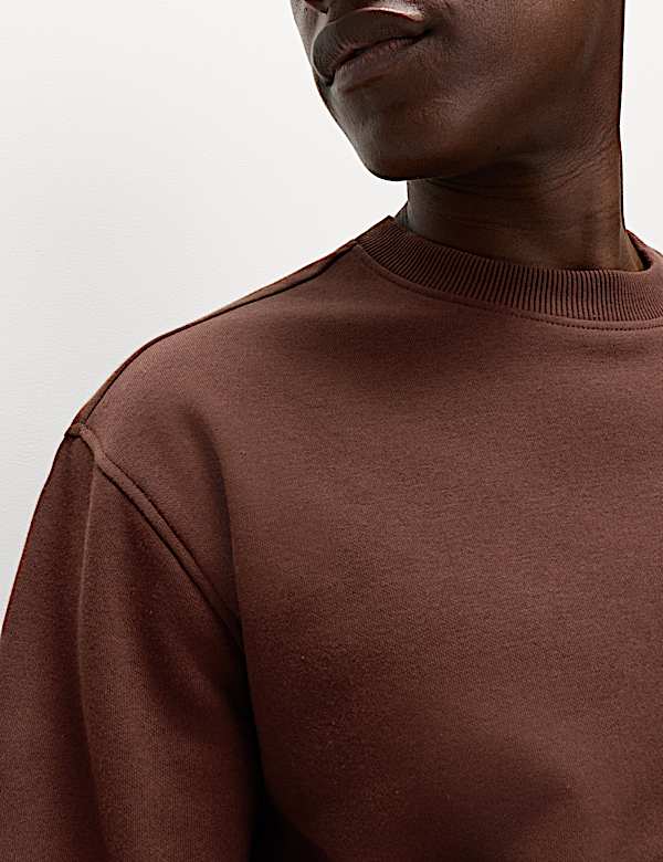 Cotton Rich Relaxed Fit Crew Neck Sweatshirt