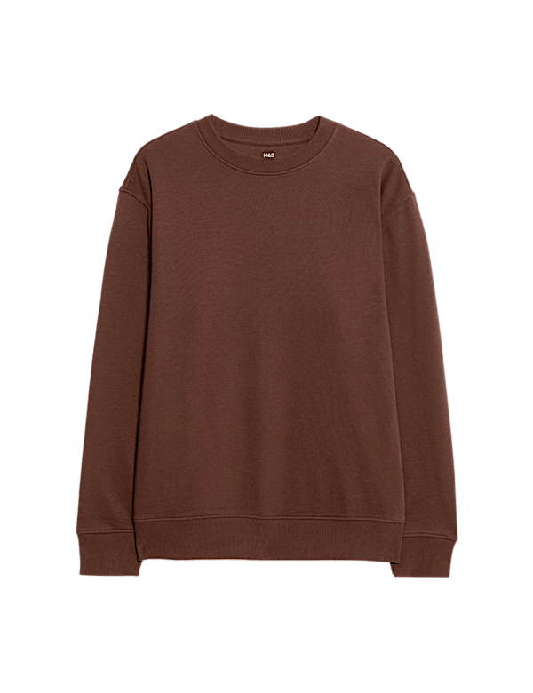 Cotton Rich Relaxed Fit Crew Neck Sweatshirt