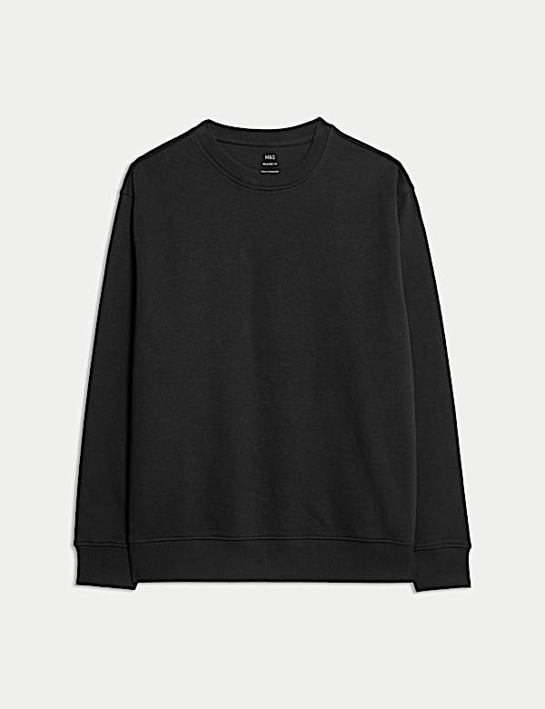 Cotton Rich Relaxed Fit Crew Neck Sweatshirt - MX