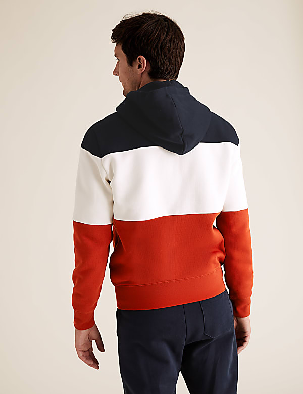 Colour Block Zip Up Hoodie