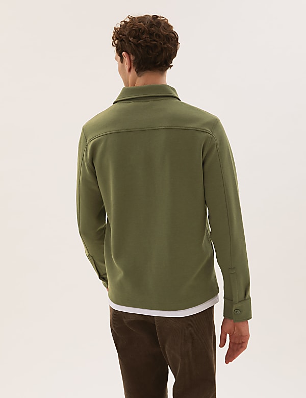 Cotton Blend Jersey Overshirt