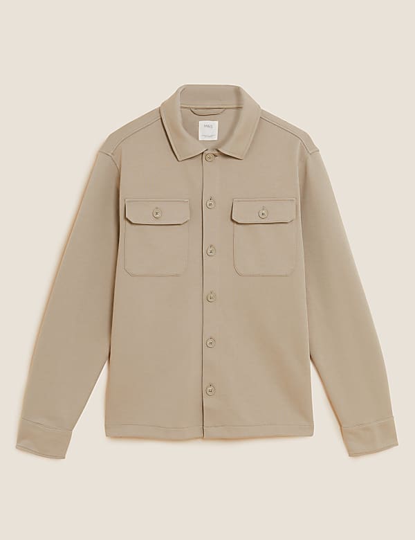 Cotton Blend Jersey Overshirt