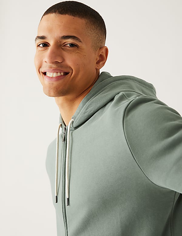 Pure Cotton Zip Through Hoodie