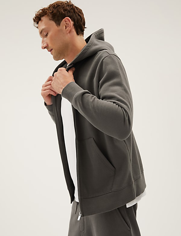 Pure Cotton Zip Through Hoodie