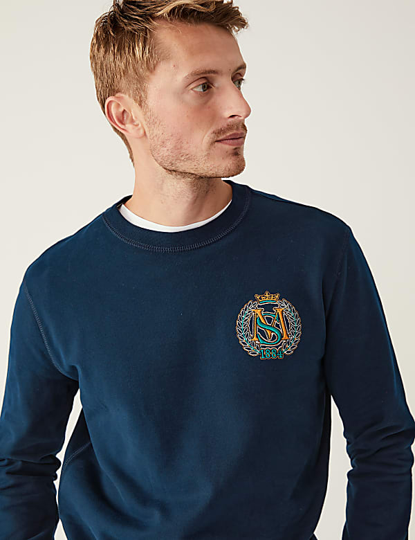 Pure Cotton Embroidered Sweatshirt