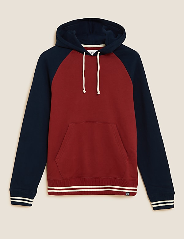 Pure Cotton Colour Block Hoodie - US
