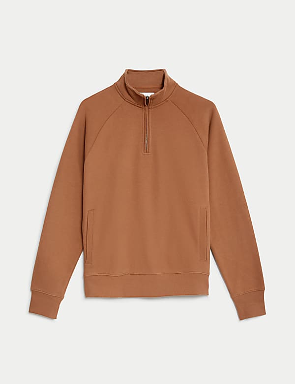 Pure Cotton Half Zip Sweatshirt